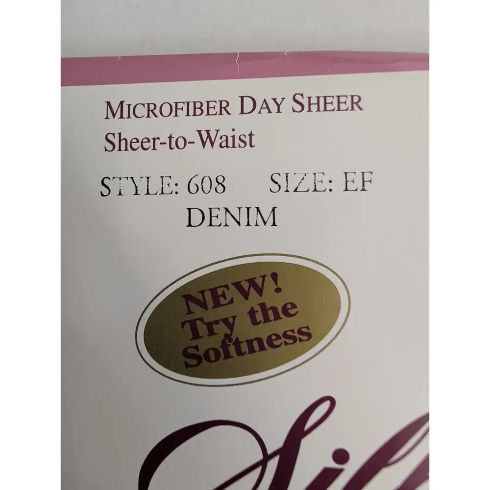Hanes Silk Reflections Soft Touch Opaque Pantyhose Size EF Style 608 DENIM